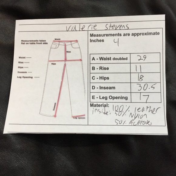 Valerie Stevens Black soft smooth Leather Pants Size 4 - Picture 5 of 6